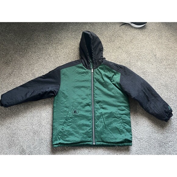 Vintage 1990s Starter Reversible Padded Puffer quilt Jacket Men's size L - Picture 1 of 10